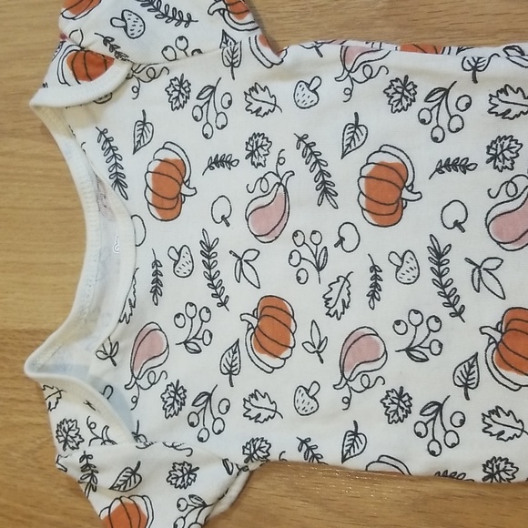 Koalababy orange/peach and white pumpkin print top 6-9 months NWT - Picture 2 of 5
